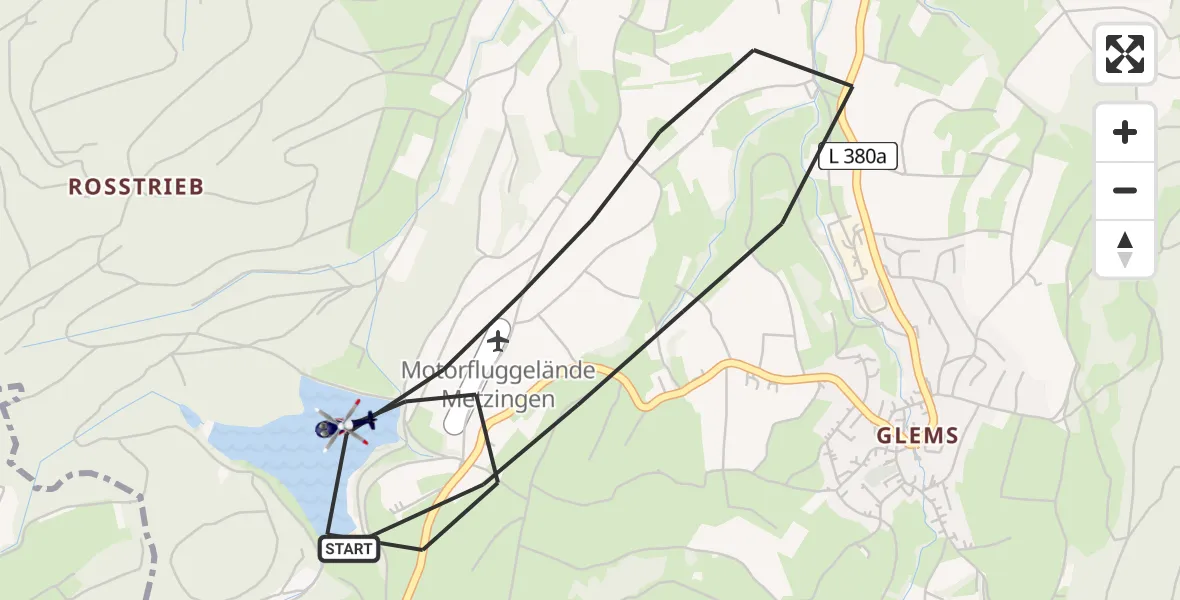 Flugroute Polizeihubschrauber Metzingen - Metzingen, 04 August 2026, 08:07