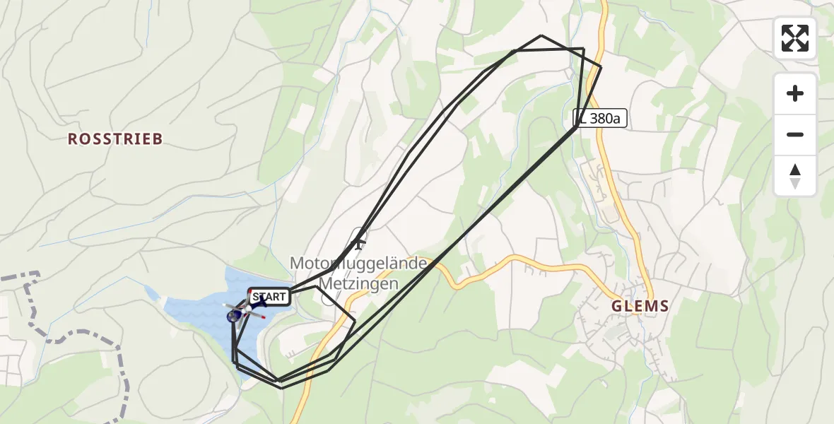 Flugroute Polizeihubschrauber Metzingen - Metzingen, 04 August 2026, 08:12