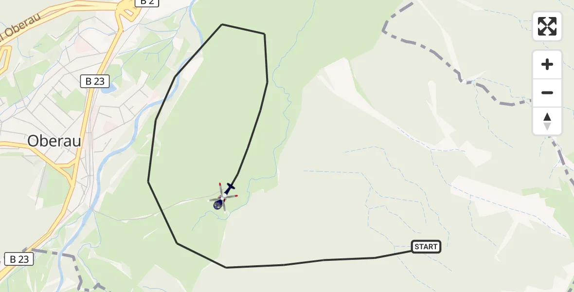 Flugroute Polizeihubschrauber Oberau - Oberau, 04 August 2026, 08:19