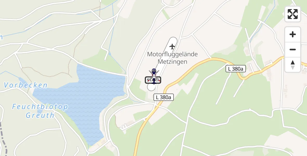 Flugroute Polizeihubschrauber Metzingen - Metzingen, 04 August 2026, 08:29