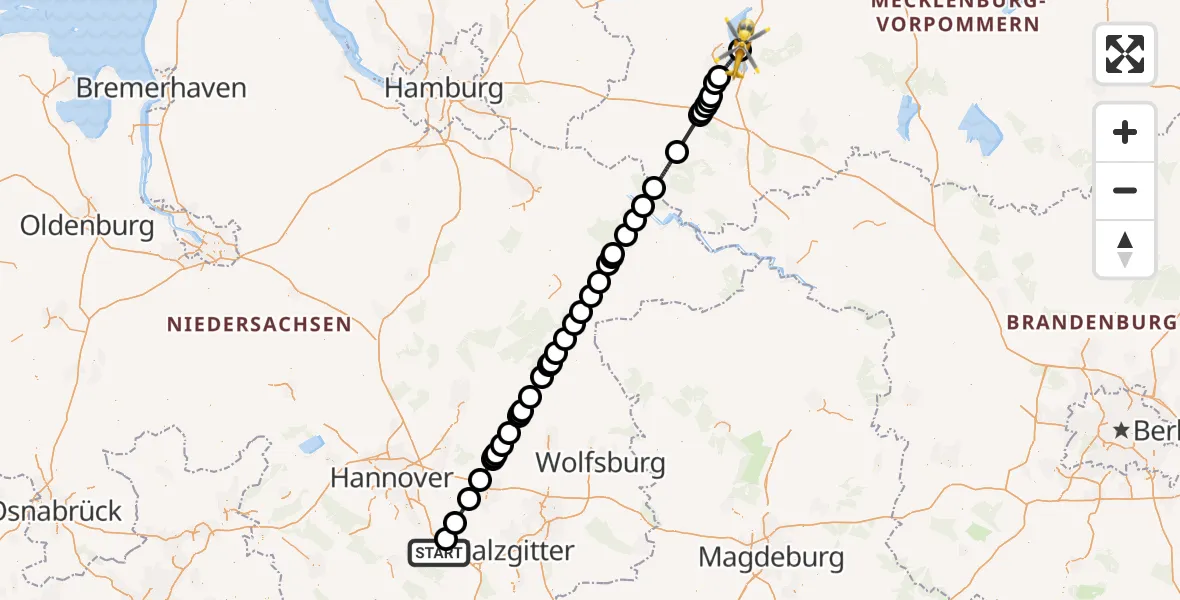Flugroute Rettungshubschrauber Hildesheim - Leezen, 04 August 2026, 08:34