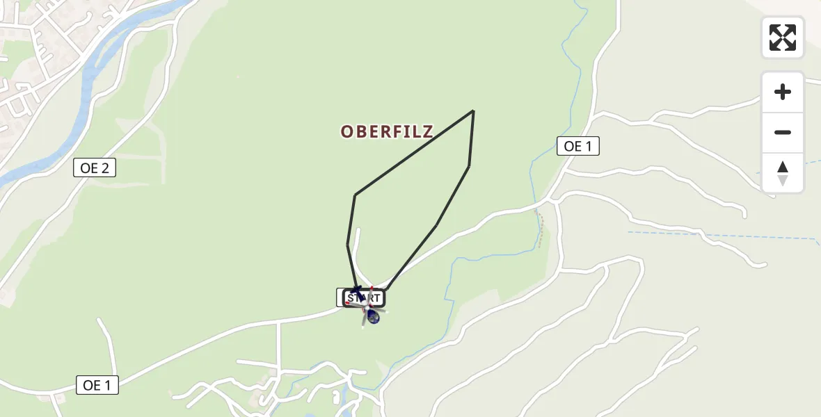 Flugroute Polizeihubschrauber Oberau - Oberau, 04 August 2026, 08:47
