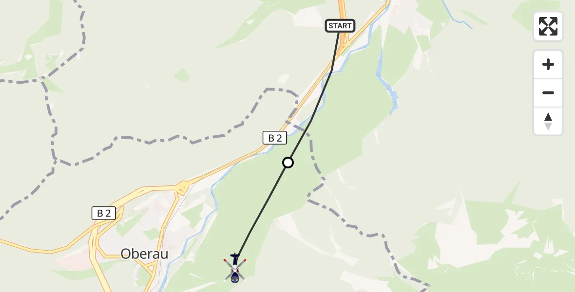 Flugroute Polizeihubschrauber Eschenlohe - Oberau, 04 August 2026, 09:58