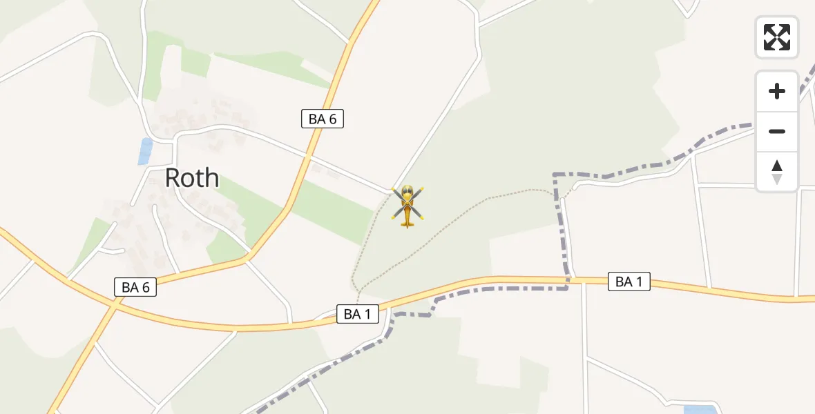 Flugroute Rettungshubschrauber Zapfendorf - Zapfendorf, 04 August 2026, 11:49