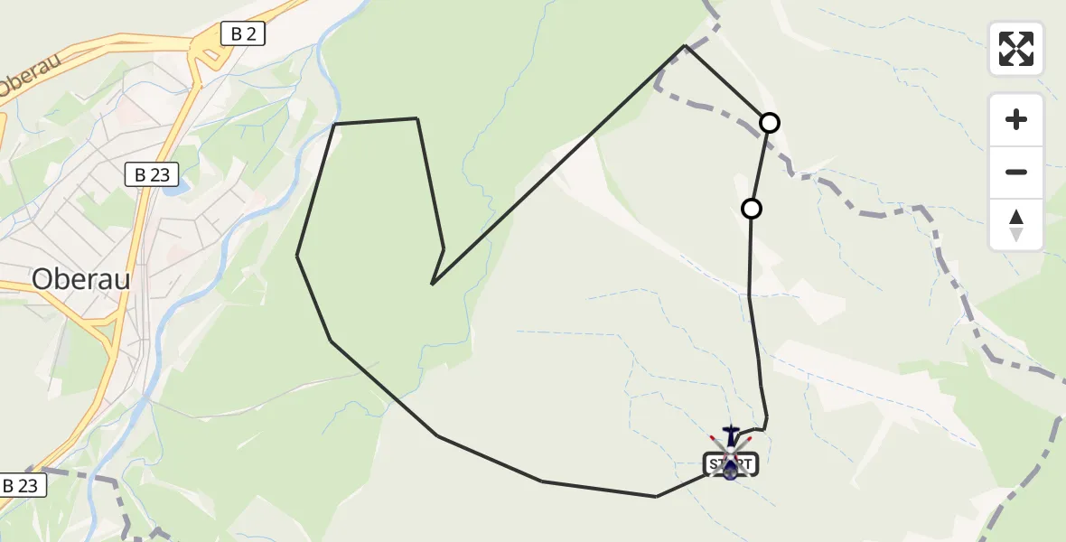 Flugroute Polizeihubschrauber Oberau - Oberau, 04 August 2026, 12:23