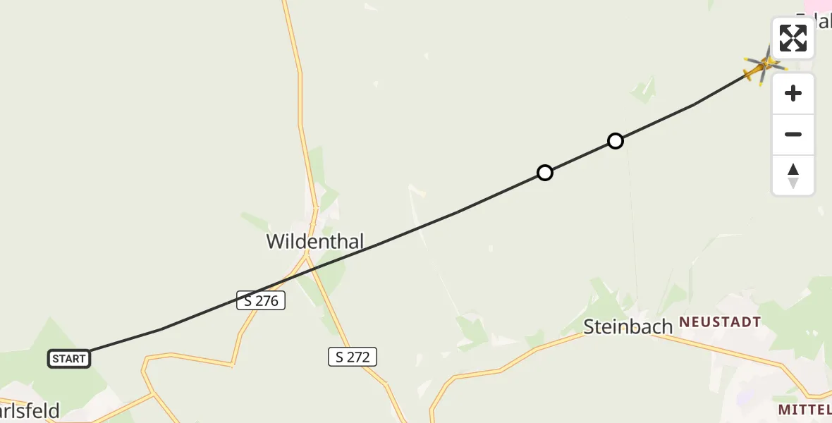 Flugroute Rettungshubschrauber Eibenstock - Eibenstock, 04 August 2026, 14:45