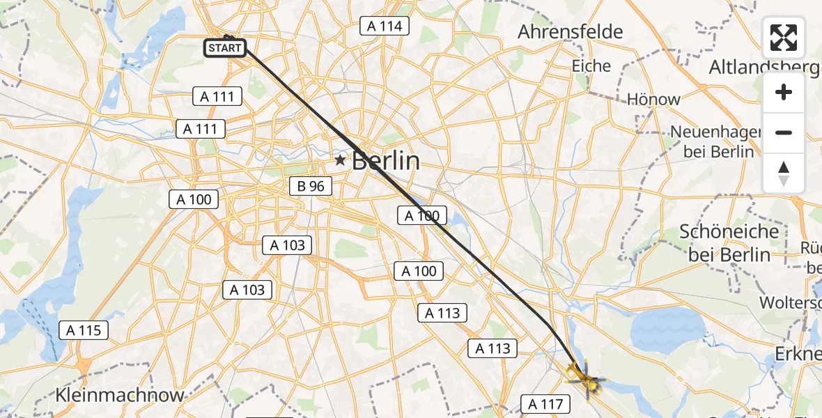 Flugroute Rettungshubschrauber Berlin - Berlin, 04 August 2026, 15:34