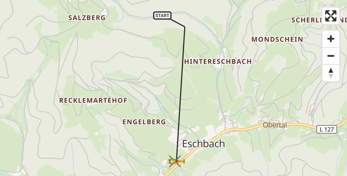 Flugroute Ambulanzhubschrauber Stegen - Stegen, 04 August 2026, 16:05