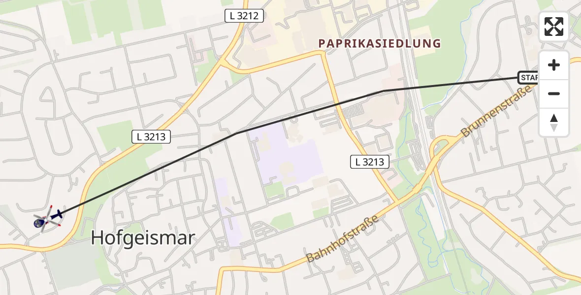 Flugroute Polizeihubschrauber Hofgeismar - Hofgeismar, 04 August 2026, 16:09