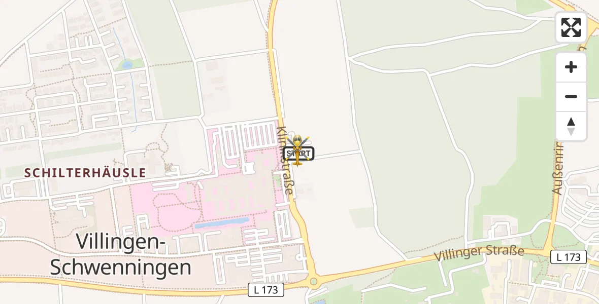 Flugroute Ambulanzhubschrauber DRF Air Rescue Station Villingen-Schwenningen Hubschrauberlandeplatz (Christoph 11) - DRF Air Rescue Station Villingen-Schwenningen Hubschrauberlandeplatz (Christoph 11), 04 August 2026, 16:41