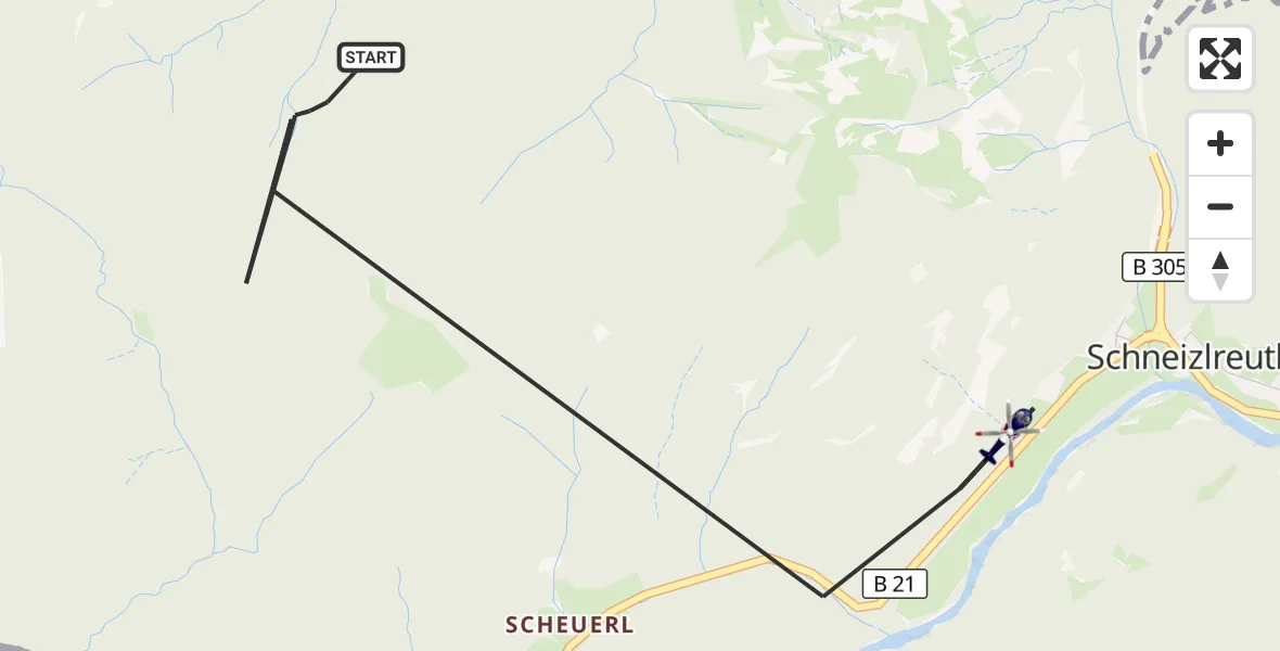 Flugroute Polizeihubschrauber Schneizlreuth - Schneizlreuth, 04 August 2026, 17:11