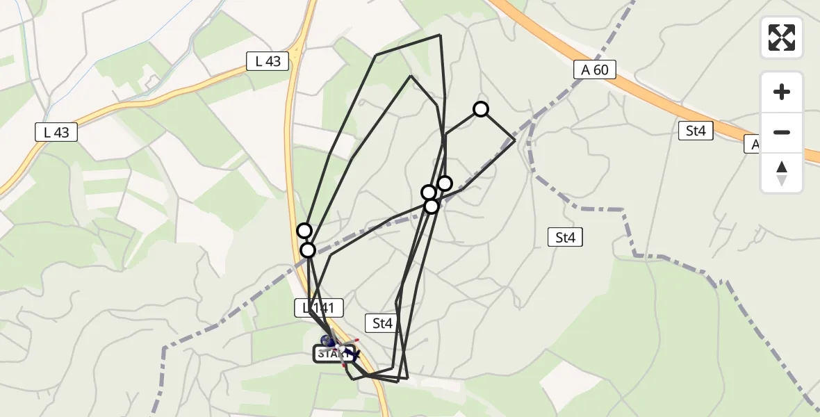 Flugroute Polizeihubschrauber Salmtal - Salmtal, 04 August 2026, 18:05