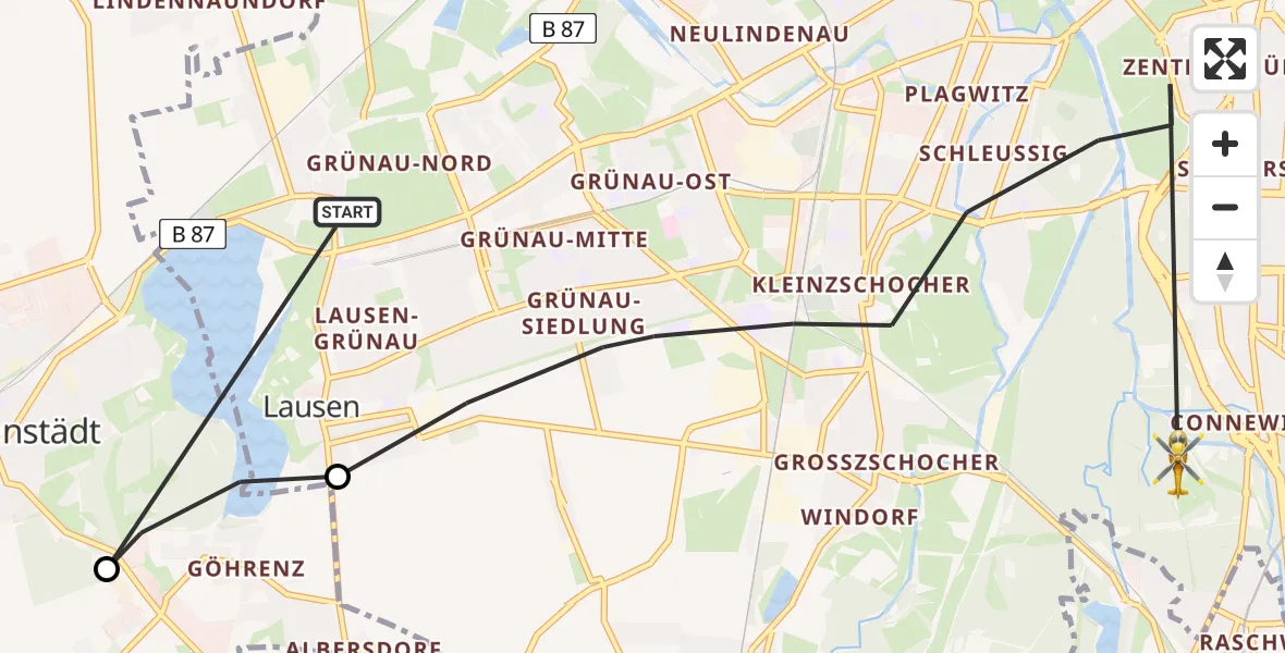 Flugroute Rettungshubschrauber Leipzig - Leipzig, 04 August 2026, 18:14