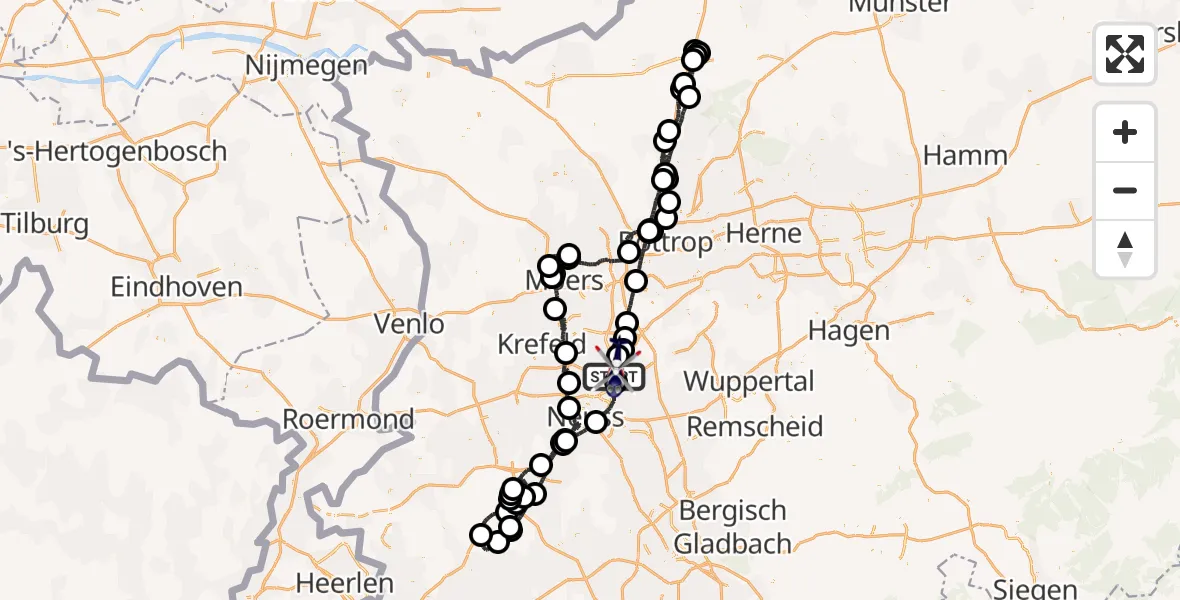 Flugroute Polizeihubschrauber Düsseldorf Flughafen - Düsseldorf Flughafen, 04 August 2026, 19:53