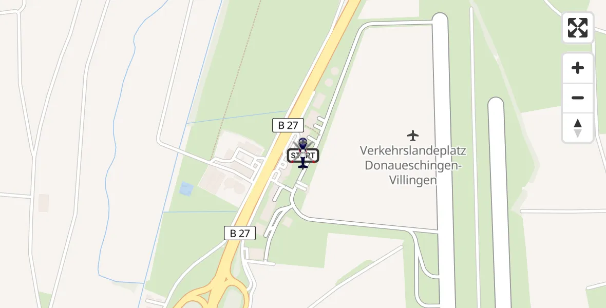 Flugroute Polizeihubschrauber Donaueschingen-Villingen Flugplatz - Donaueschingen-Villingen Flugplatz, 05 August 2026, 04:52