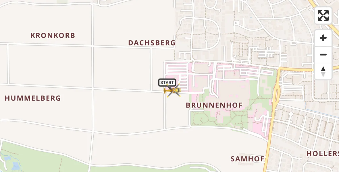 Flugroute Rettungshubschrauber Ingolstadt Hospital - Ingolstadt Hospital, 05 August 2026, 04:53