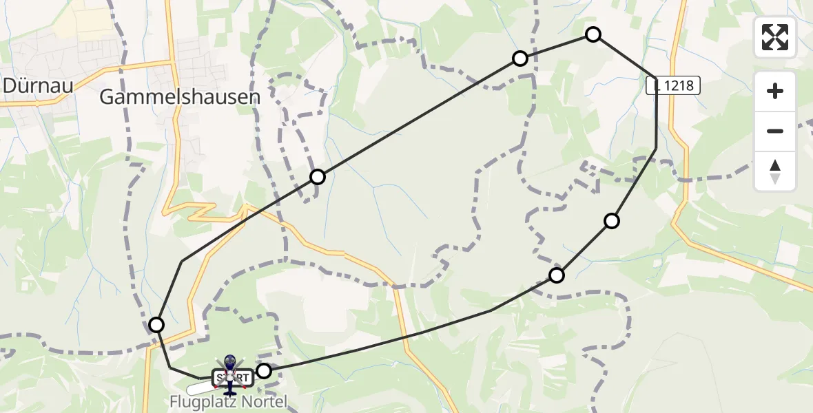 Flugroute Polizeihubschrauber Gruibingen-Nortel Flugplatz - Gruibingen-Nortel Flugplatz, 05 August 2026, 08:28