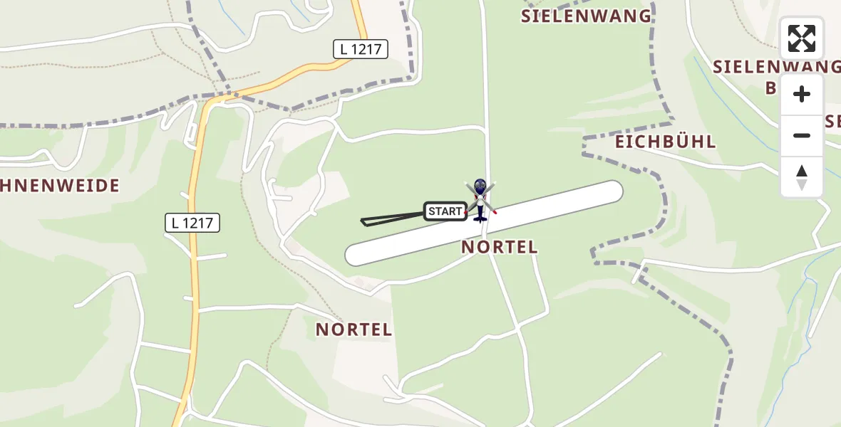 Flugroute Polizeihubschrauber Gruibingen-Nortel Flugplatz - Gruibingen-Nortel Flugplatz, 05 August 2026, 08:37