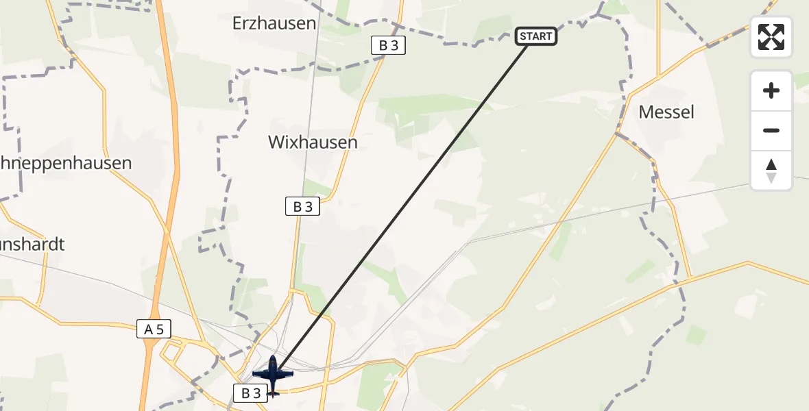 Flugroute Polizeiflugzeug Darmstadt - Darmstadt, 05 August 2026, 10:44