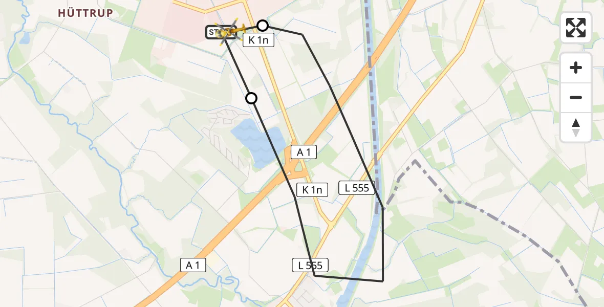 Flugroute Ambulanzhubschrauber Christoph  Westfalen-ADAC - Christoph  Westfalen-ADAC, 05 August 2026, 10:46