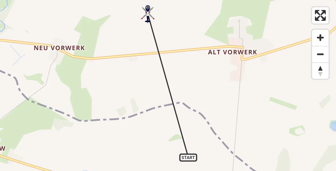 Flugroute Polizeihubschrauber Schwasdorf - Walkendorf, 05 August 2026, 11:45