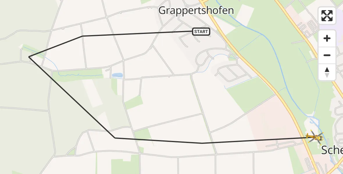 Flugroute Rettungshubschrauber Scheinfeld - Scheinfeld, 05 August 2026, 12:24
