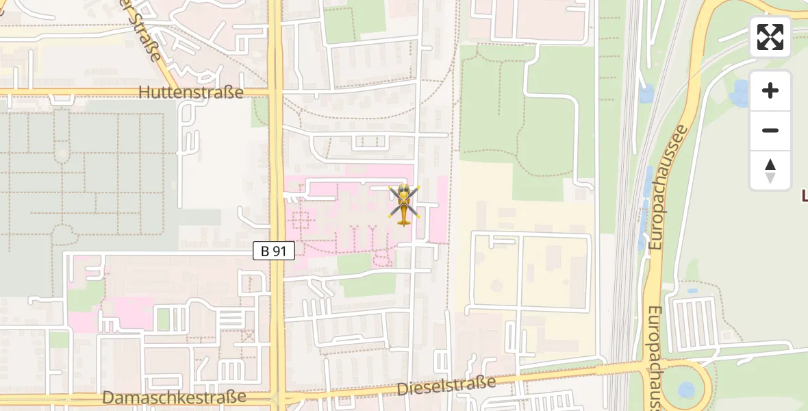 Flugroute Rettungshubschrauber BG Hospital Bergmannstrost Halle - BG Hospital Bergmannstrost Halle, 05 August 2026, 12:50