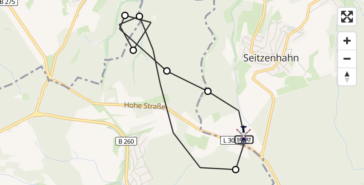 Flugroute Polizeihubschrauber Taunusstein - Taunusstein, 05 August 2026, 13:40