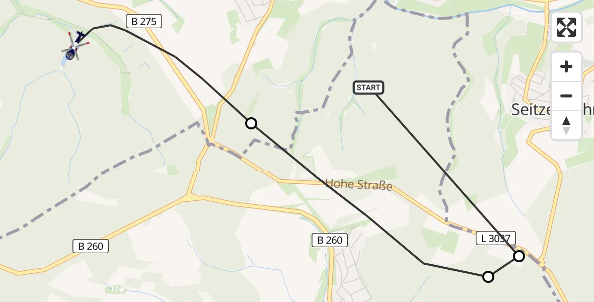 Flugroute Polizeihubschrauber Schlangenbad - Bad Schwalbach, 05 August 2026, 13:47