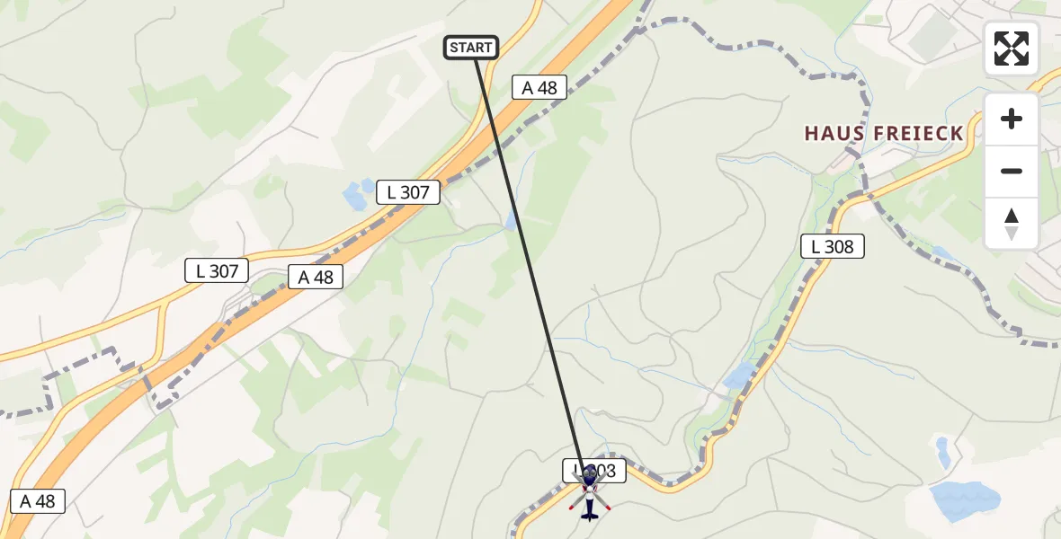 Flugroute Polizeihubschrauber Bendorf - Weitersburg, 05 August 2026, 14:28