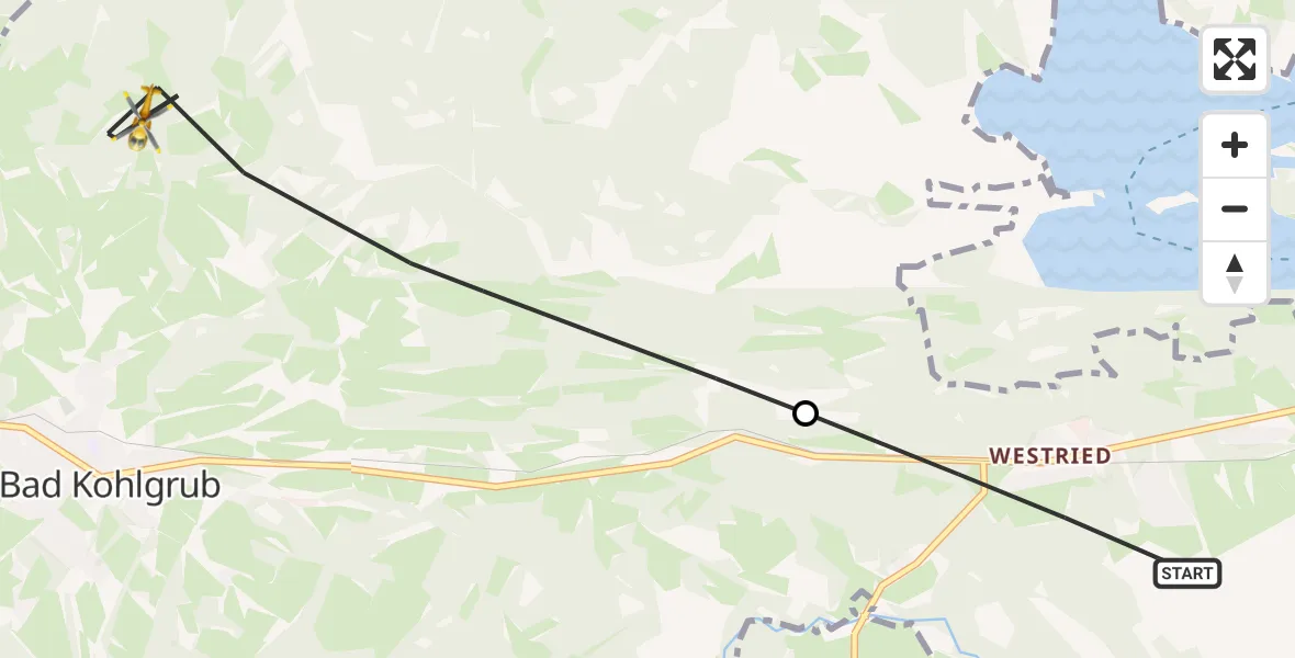Flugroute Rettungshubschrauber Murnau a.Staffelsee - Bad Kohlgrub, 05 August 2026, 15:49