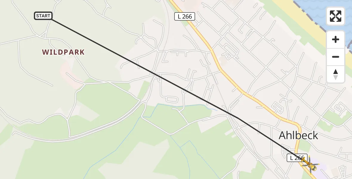 Flugroute Rettungshubschrauber Heringsdorf - Heringsdorf, 05 August 2026, 17:50