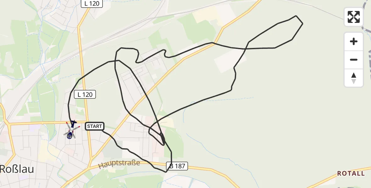 Flugroute Polizeihubschrauber Dessau-Roßlau - Dessau-Roßlau, 05 August 2026, 22:28