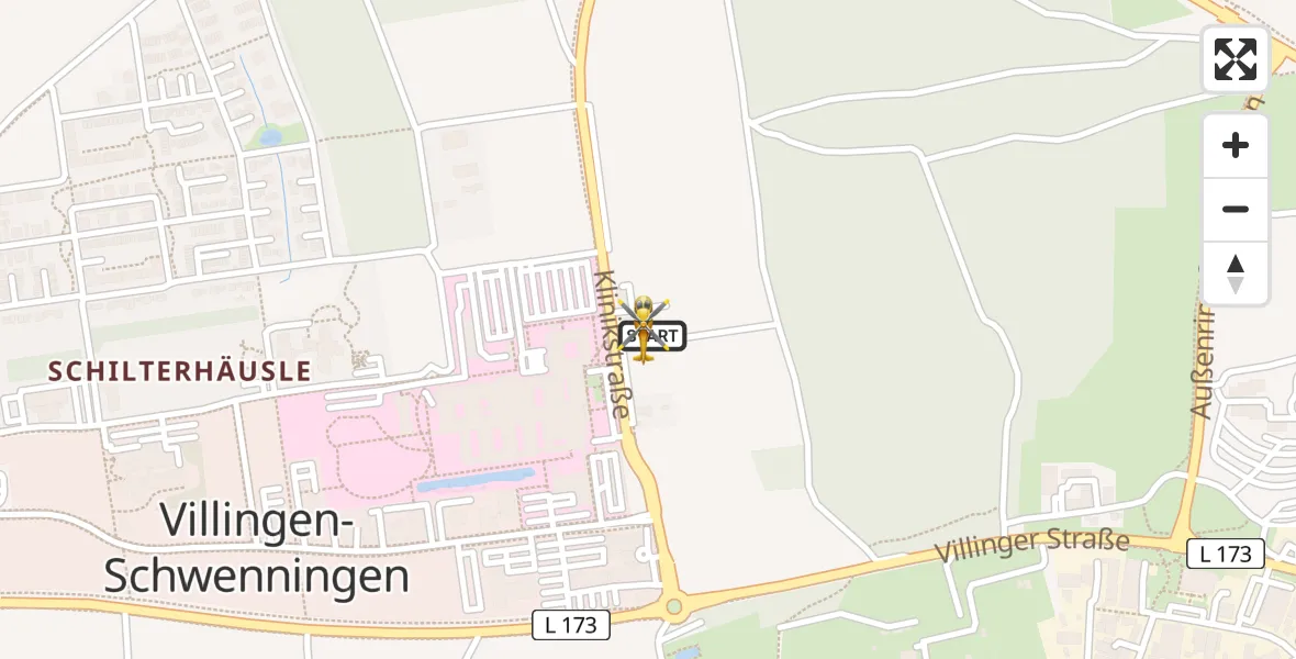 Flugroute Ambulanzhubschrauber DRF Air Rescue Station Villingen-Schwenningen Hubschrauberlandeplatz (Christoph 11) - DRF Air Rescue Station Villingen-Schwenningen Hubschrauberlandeplatz (Christoph 11), 06 August 2026, 04:31