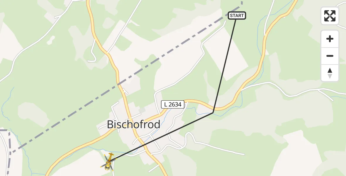 Flugroute Rettungshubschrauber Bischofrod - Bischofrod, 06 August 2026, 06:42