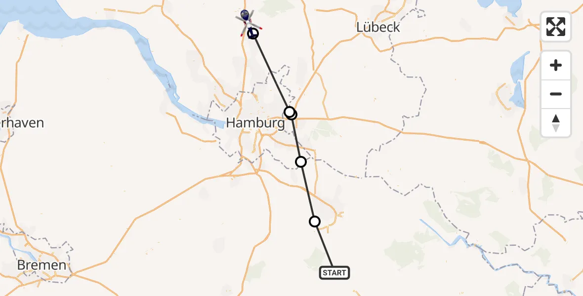 Flugroute Polizeihubschrauber Natendorf - Schmalfeld, 06 August 2026, 10:04