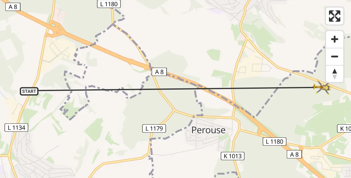 Flugroute Rettungshubschrauber Heimsheim - Rutesheim, 06 August 2026, 10:21
