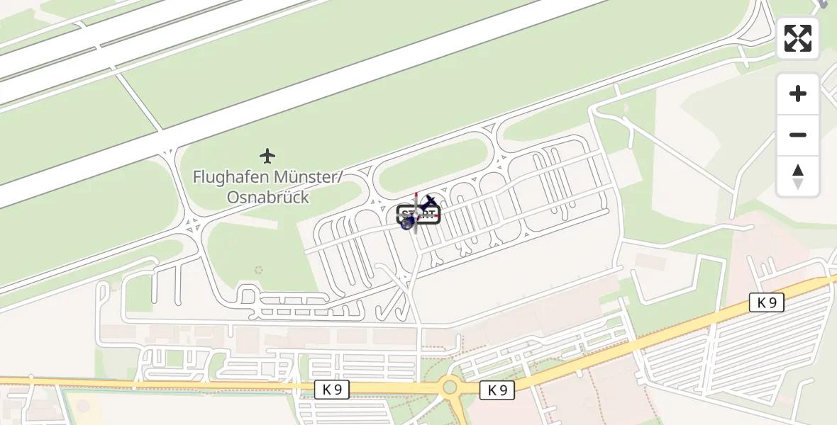Flugroute Polizeihubschrauber Münster Osnabrück Flughafen - Münster Osnabrück Flughafen, 06 August 2026, 12:37
