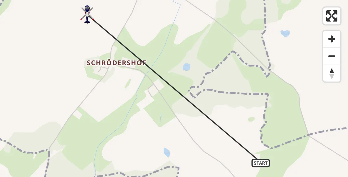 Flugroute Polizeihubschrauber Jördenstorf - Jördenstorf, 06 August 2026, 13:36