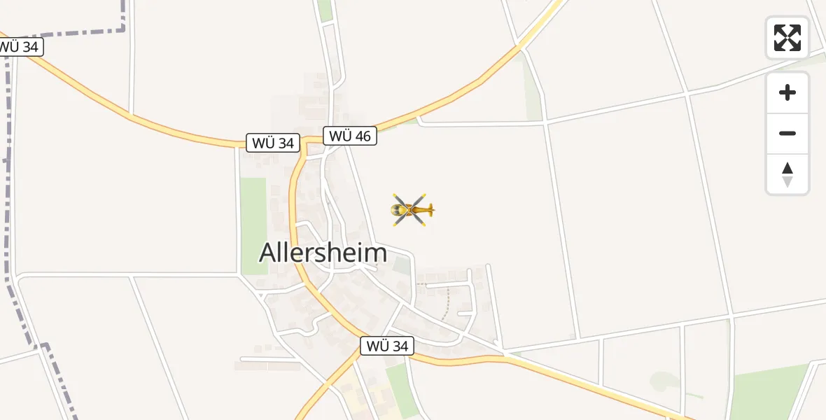 Flugroute Rettungshubschrauber Giebelstadt - Giebelstadt, 06 August 2026, 16:37