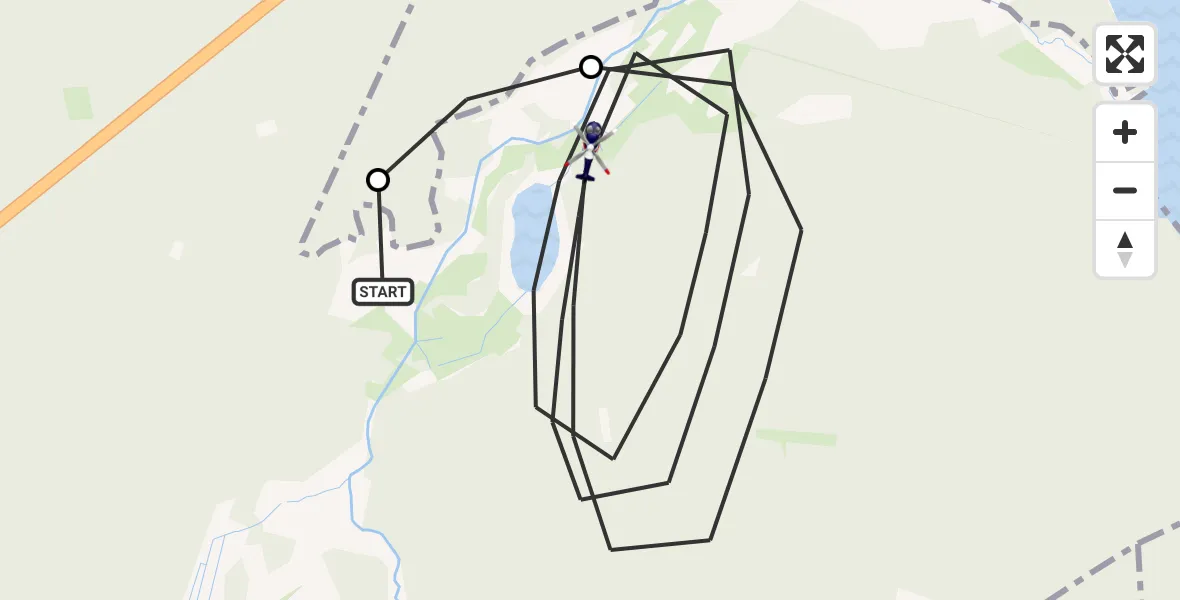 Flugroute Polizeihubschrauber Biesenthal - Biesenthal, 06 August 2026, 20:37