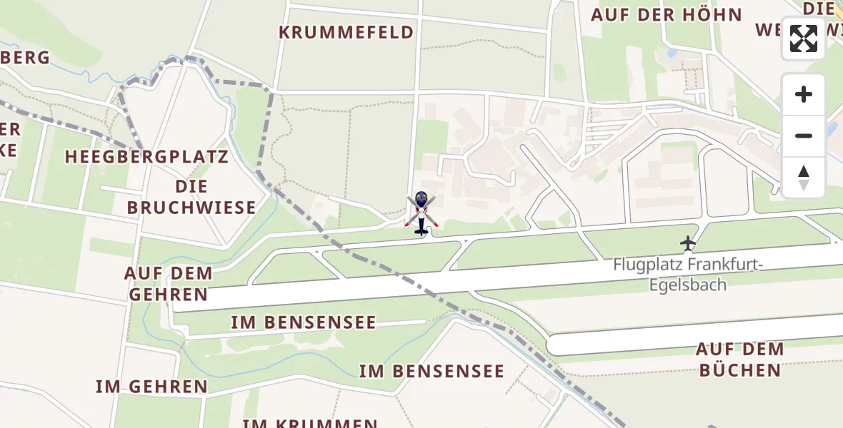 Flugroute Polizeihubschrauber Flughafen Frankfurt-Egelsbach - Flughafen Frankfurt-Egelsbach, 06 August 2026, 21:49