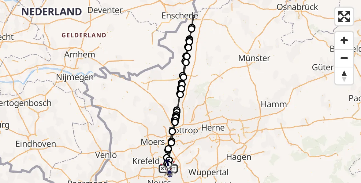 Flugroute Polizeihubschrauber Düsseldorf Flughafen - Düsseldorf Flughafen, 06 August 2026, 22:02