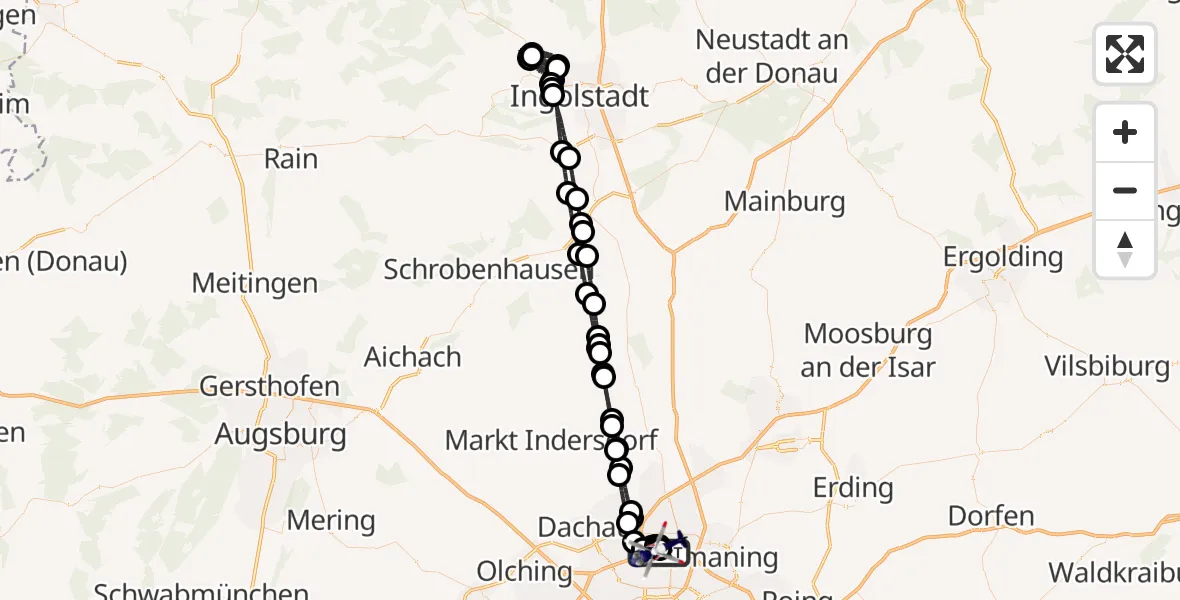 Flugroute Polizeihubschrauber Oberschleißheim - Oberschleißheim, 06 August 2026, 22:25