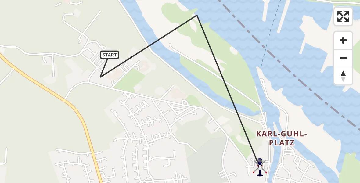 Flugroute Polizeihubschrauber Hitzacker (Elbe) - Hitzacker (Elbe), 06 August 2026, 23:32