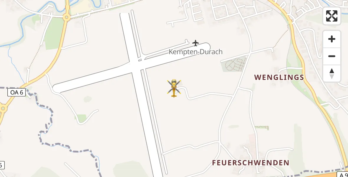 Flugroute Rettungshubschrauber Kempten-Durach Flugplatz - Kempten-Durach Flugplatz, 07 August 2026, 05:04