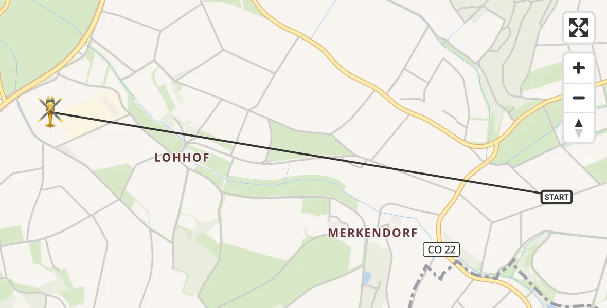 Flugroute Rettungshubschrauber Itzgrund - Itzgrund, 07 August 2026, 09:01
