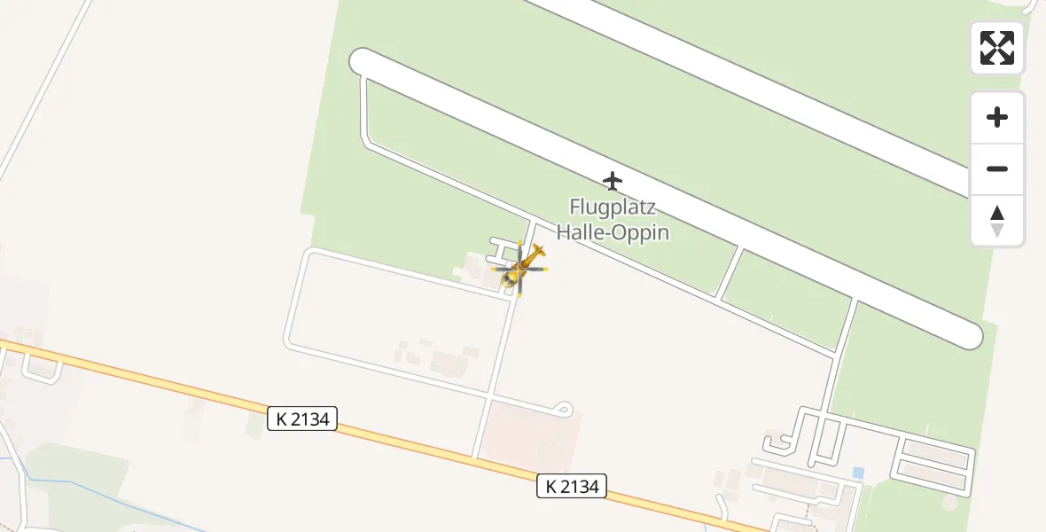 Flugroute Rettungshubschrauber Halle-Oppin Flugplatz - Halle-Oppin Flugplatz, 07 August 2026, 15:25