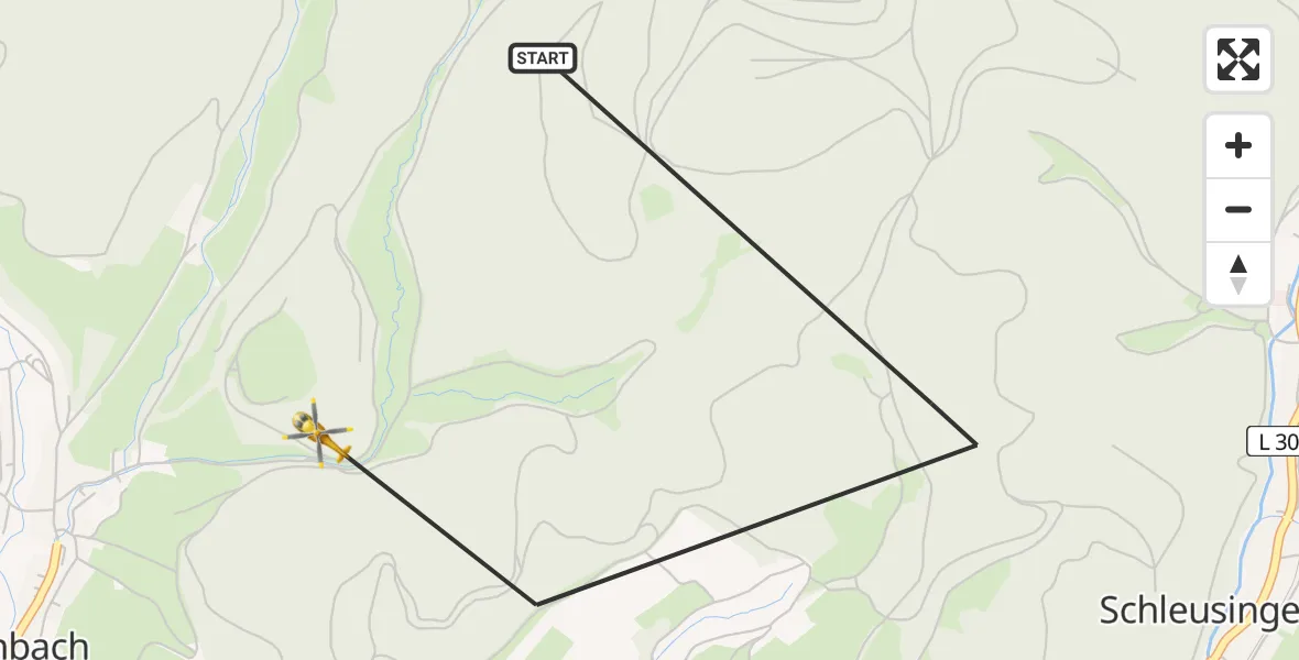 Flugroute Rettungshubschrauber Schleusingen - Schleusingen, 07 August 2026, 16:30