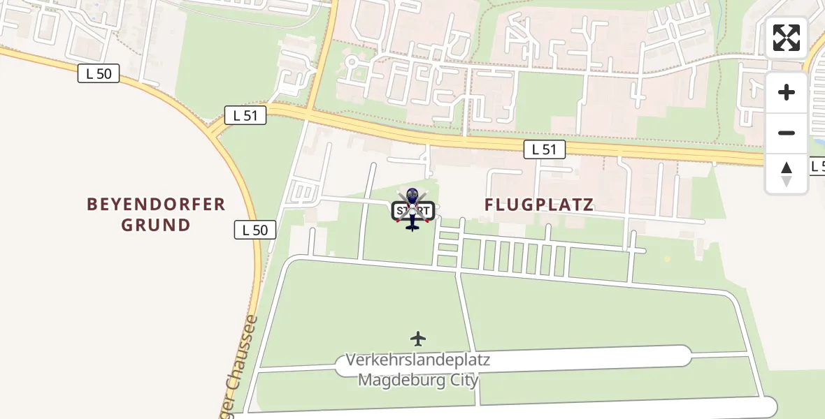 Flugroute Polizeihubschrauber Magdeburg City Flugplatz - Magdeburg City Flugplatz, 07 August 2026, 17:23